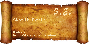Skorik Ervin névjegykártya